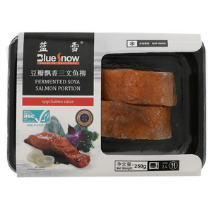 蓝雪豆瓣飘香三文鱼柳