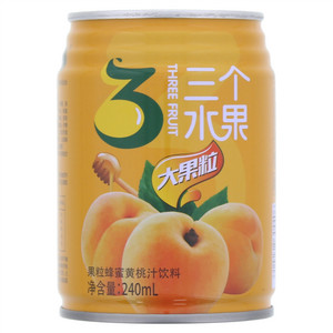 沃尔旺三个水果果粒蜂蜜黄桃汁饮料
