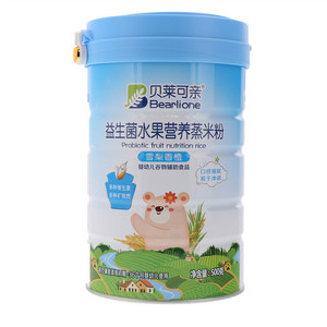 贝莱可亲雪梨香橙益生菌水果营养蒸米粉