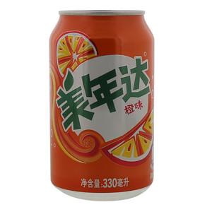 美年达橙味果味型汽水