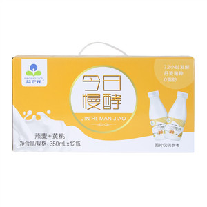 益正元今日慢酵燕麦+黄桃果粒乳酸菌饮品