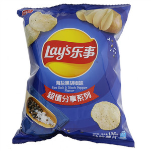 乐事海盐黑胡椒味135克