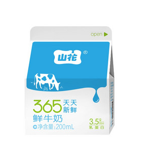 山花365天天新鲜鲜牛奶
