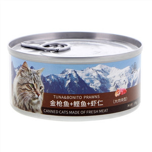 金枪鱼+鲣鱼+虾仁宠物零食·猫罐