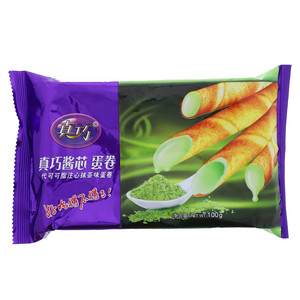 真巧抹茶味酱芯蛋卷
