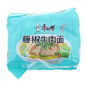 康师傅经典藤椒牛肉袋面五连包