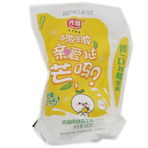 光明轻巧包风味酸牛奶（芒果芝士味）180g
