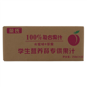 荣氏学生营养餐专供果汁水蜜桃+苹果100%复合果汁