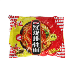 幸运红烧排骨风味油炸方便面