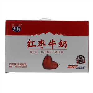 东方多鲜庄园多鲜红枣牛奶RED JUJUBE MILK 1箱×12袋×220克