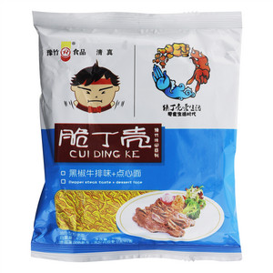 脆丁壳黑椒牛排味油炸方便面（干吃面）（清真）