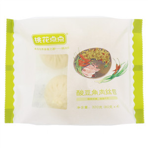 桃花点点酸豆角肉丝包