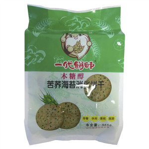 一代饼师木糖醇苦荞海苔消化饼干