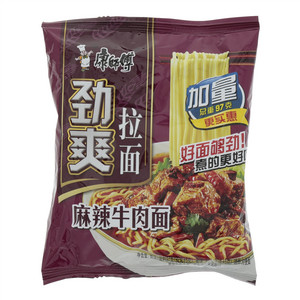 康师傅劲爽麻辣牛肉面袋面