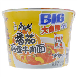 康师傅BIG桶番茄鸡蛋牛肉面160克
