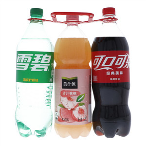 可口可乐经典美味汽水+雪碧清爽柠檬味汽水+美汁源汁汁桃桃桃汁饮料三提装