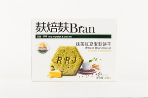 人人家麸焙麸抹茶红豆麦麸饼干216g