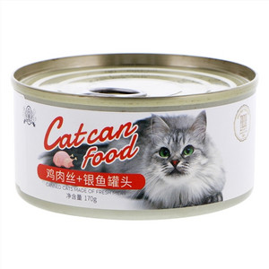 鸡肉丝+银鱼宠物零食·猫罐