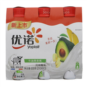 Yoplait优诺牛油果香蕉风味发酵乳