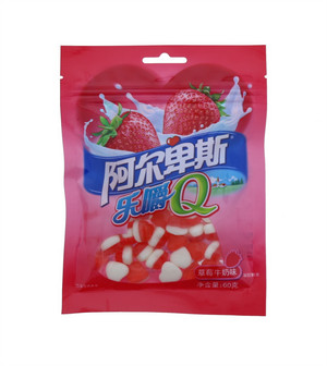 阿尔卑斯草莓牛奶味乐嚼Q凝胶糖果