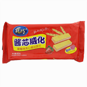 真巧酱芯威化草莓味夹心威化饼干