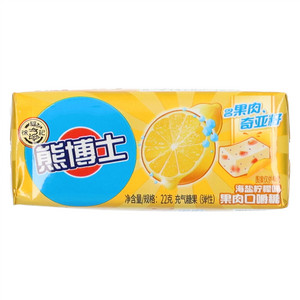 徐福记熊博士海盐柠檬味果肉口嚼糖充气糖果