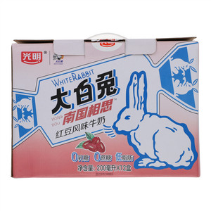 光明大白兔红豆风味牛奶 200ml*12