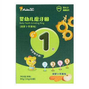 MaKouou 麦欧欧胡萝卜苹果味婴幼儿磨牙圈