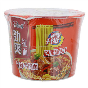康师傅劲爽拉面香辣牛肉桶面
