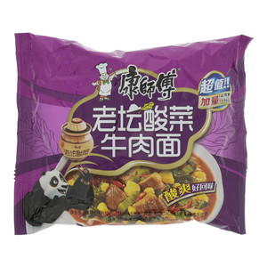 康师傅老坛酸菜牛肉面袋面