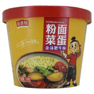 佰香特粉面菜蛋金汤肥牛味方便粉丝非油炸方便面