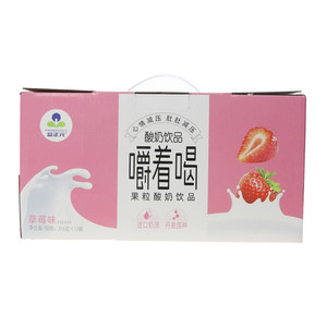 益正元草莓味嚼着喝果粒酸奶饮品