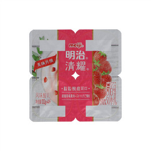 meiji明治清耀甜蜜草莓果肉风味酸乳