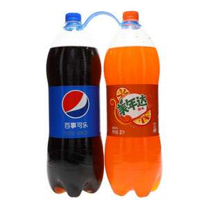 百事可乐&美年达可乐型汽水+橙味果味型汽水