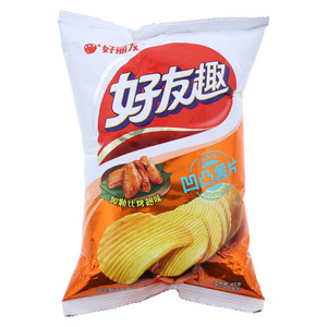 好丽友好友趣加勒比烤翅味凹凸薯片
