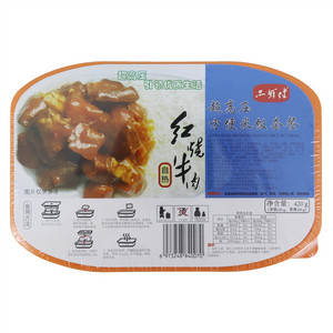 品鲜健红烧牛肉超高压方便米饭套餐