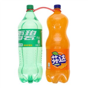 2L雪碧柠檬味汽水+2L芬达橙味汽水