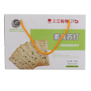 三江购物素食苏打海苔味无蔗糖饼干