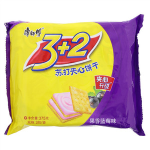 康师傅3+2果香蓝莓味苏打夹心饼干