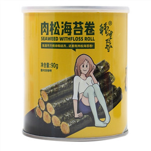 韩海妈妈90g肉松海苔卷罐装
