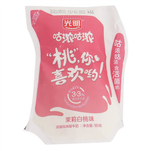 光明咕浓咕浓轻巧包茉莉白桃味风味酸牛奶 180g