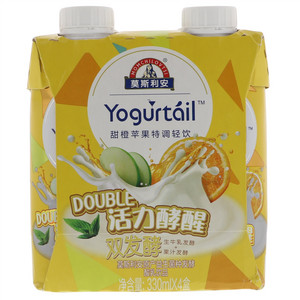 光明莫斯利安酸乳饮品（甜橙苹果味）330ml*4