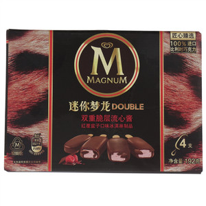 和路雪迷你梦龙DOUBLE双重脆层流心酱红覆盆子口味冰淇淋