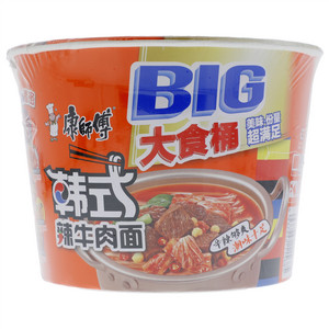 康师傅BIG大食桶韩式辣油炸牛肉面