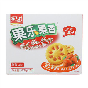 嘉士利果乐果香草莓味果酱夹心饼