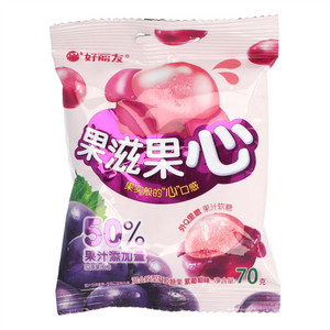 好丽友果滋果心紫葡萄味混合胶型凝胶糖果