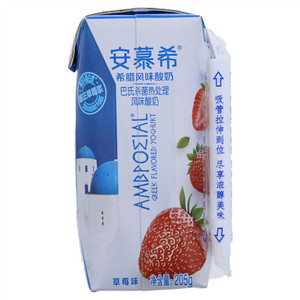 伊利安慕希草莓味希腊风味酸奶
