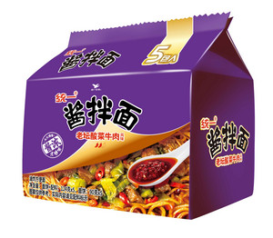 统一酱拌面老坛酸菜牛肉风味袋面五合一