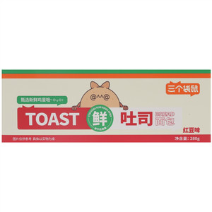 三个袋鼠红豆味鲜吐司面包