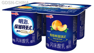 明治保加利亚式酸奶 黄桃果肉100克×4